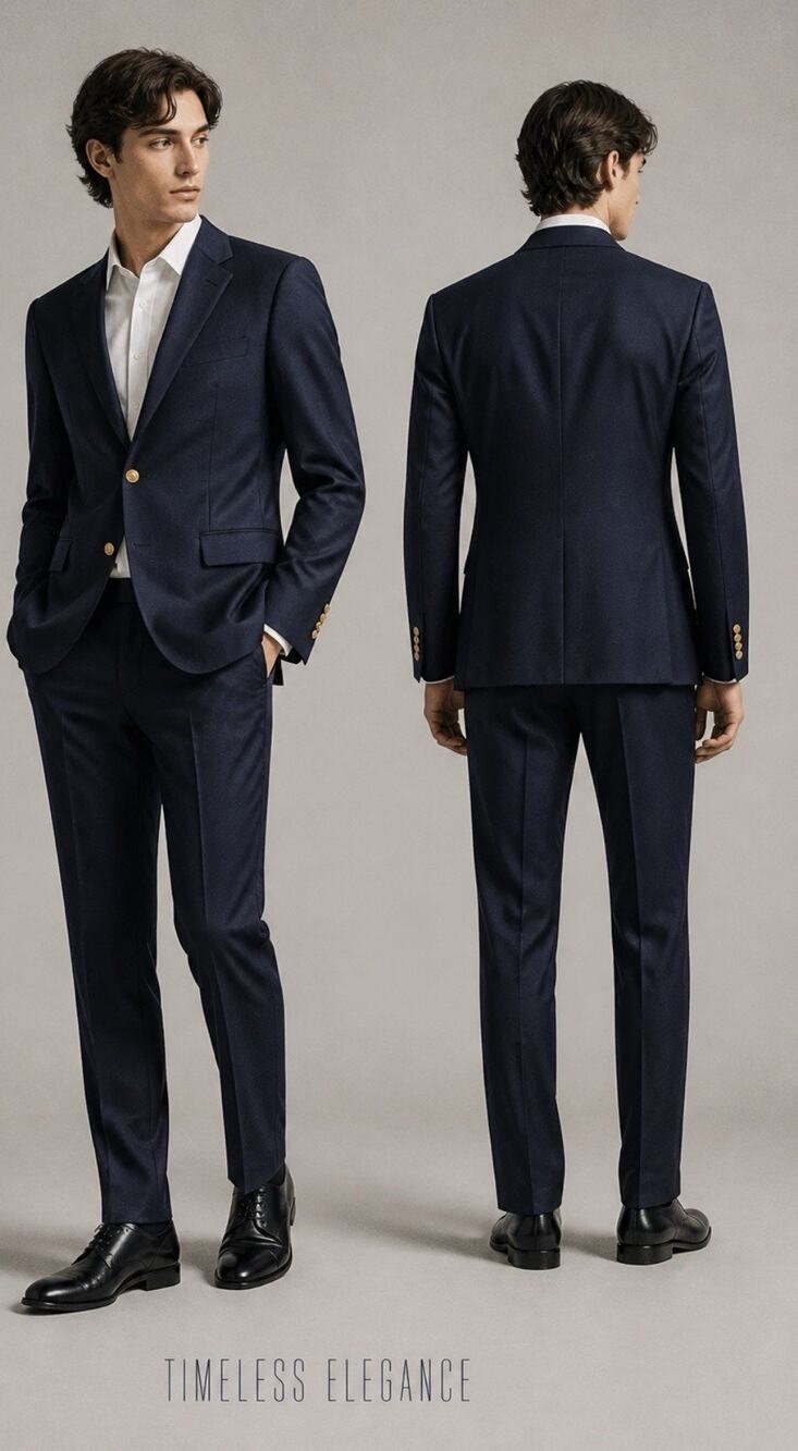 Lauren Ralph Lauren Blazer Mens 44L Navy Blue Excellent Gold Crest Buttons Wool
